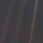Taken from NASA's web site. If you darken the image or increase the contrast, the Pale Blue Dot becomes more visible, but for posting I preferred to maintain the original image.